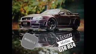 JDM Legend &ndash; Nissan Skyline GT-R R34 Midnight Purple | 1:18 Scale Model | Motorhelix