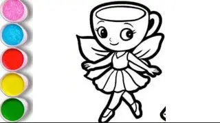 How to draw a cute Ballerina Cappuccina fairy drawing for kids and toddlers 