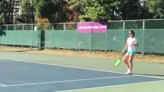 Jamie Loeb practice before the doubles final 1 - Ando Securities Open Tokyo 2016