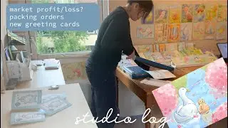 Market Sales: Profit/Loss, New Card Designs  ❤ Studio vlog