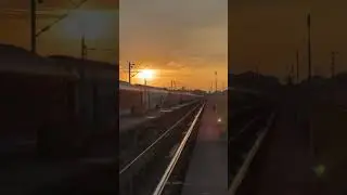 Chasing the sunset on track 🛤️         #train #railway #railfans #trandingshorts