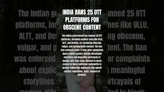 India Bans 25 OTT Platforms for Obscene Content