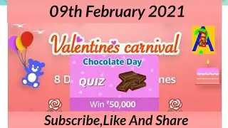 Amazon Valentines Carnival Chocolate Day Quiz Answers | 09 February 2021