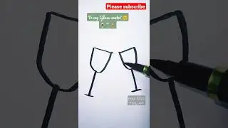 How to draw Drink Glass | Art Challenge | Twitter | Drink | ASMR Drawing | Shorts #Easyart #drinker