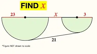 Can you find the distance X between two semicircles? | Radii of semicircles are 23 and 3