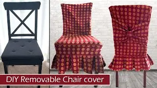 DIY Removable Dining Chair cover tutorial  with easy hacks l l Make your own dining chair cover