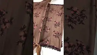 Wine Georgette Satin Floral Digital Print Saree #satinsaree