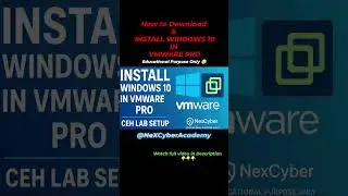 Install Windows 10 in VMware | CEH Lab Setup #shorts  #windows #nexcyber #vmware #ethicalhacking