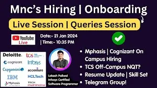 Latest Hiring | Exams | Resume Tips Live Session | Onboarding Updates | 2022, 2023, 2024, 2025