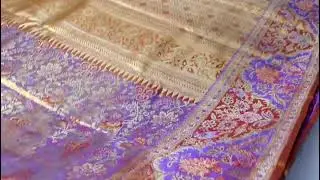 Classic one pure kanchipattu tissue edge to edge Meenakari patterns ✨