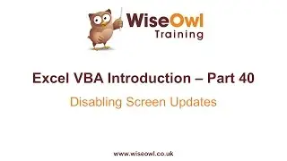 Excel VBA Introduction Part 40 - Disabling Screen Updates