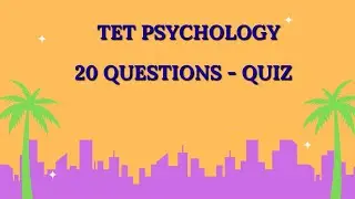 TET - Psychology Questions #trb  #tet #psychology