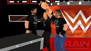 The Shield attacks Braun Strowman on RAW- WR3D