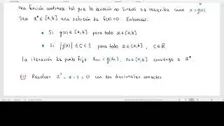 09.2 Método de punto fijo. Teorema de convergencia