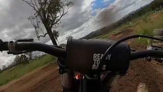 A lap of natural terrain track at QMP Queensland Moto Park KTM 250 2 stroke