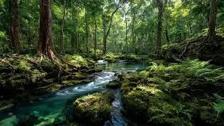 Quiet Forest River Ambience to Bring Gentle, Restful, and Harmonious Nature Background into Any Room