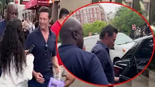 Hugh Jackman jumped into a stranger's car to get away from a crazy crowd of fans