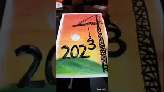 Happy new year 2023 drawing art  soft oil pistol  tutorial step by step😍