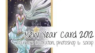 [NEW YEAR CARD 2012] Markers drawing + Card making (with Tombow Dual Brush Pens)