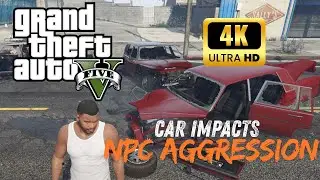 GTA V - Car Impacts & NPC Aggression at Max Settings | 4K 60FPS Physics