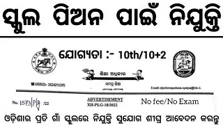 School Peon Recruitment 2025 ! Notification Out For Various Posts ! Govt Job