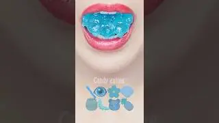 ASMR SKY BLUE EMOJI FOOD kohakuto sprinkle honey jelly eyeball jelly mukbang eating sounds
