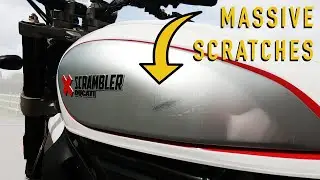 KNOX RICHMOND MK II MOTORCYCLE JEANS HONEST REVIEW HUGE SCRATCHES TO PETROL TANK ON DUCATI SCRAMBLER