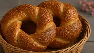 How To Make Turkish Street Style Simit Bread 🍞/Home made Turkish Simit