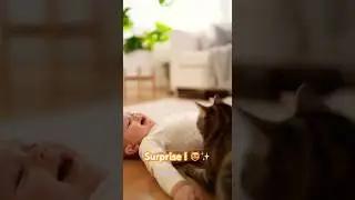 Baby & Cat Play Peek-a-Boo! 🙈😻 Cutest Game Ever! #shorts