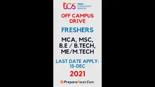 TCS Off Campus Drive 2021 | Freshers | IT Job | Engineering Job