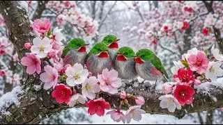 The Cutest Bird Family ❄️ Huddled Together for Warmth in Winter Snow