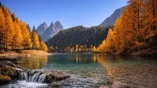 Peaceful Autumn River & Mountain View 🍂 | Relaxing Nature Sounds for Stress Relief