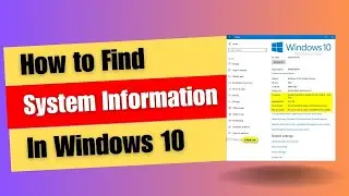 How to Find System Information In Windows 10
