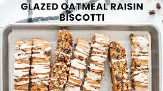 Crispy Glazed Oatmeal Raisin Biscotti | Sweet, Chewy & Perfect with Milk!