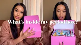 What&rsquo;s inside my period box| Unboxing Snacks + Feminine products