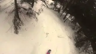 Skiing the Hazelton trail in Stowe