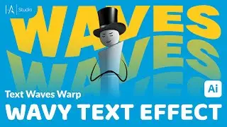 Waves warp text effect - Adobe illustrator tutorial.