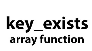 key_exists   array function in php