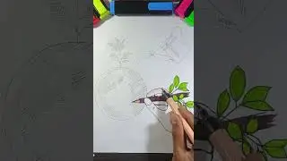 hand drawing earth and Plant 🌍+🌱+✍️=#drawing #creativeart #shorts #art