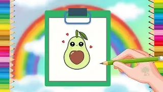 How to Draw an Avocado 🥑 | Easy Avocado Drawing Step by Step for Kids & Beginners