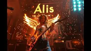 Alis Volat Propriis &ndash; Fiery Phoenix Rock Goddess Guitar Art