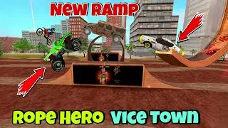 Rope Hero Vice town New Mega Ramp | New Update 6.3.5 | Black Spider 2.0
