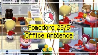 1 Hour Pomodoro (25/5) ¨̮🎧Typing Sounds ⌨️Nook's Homes Ambience for Productive Study & Work📚💻