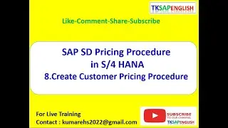 SAP SD Pricing Procedure (Create Customer Pricing Procedure)