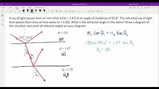 Snell's Law Example Problem