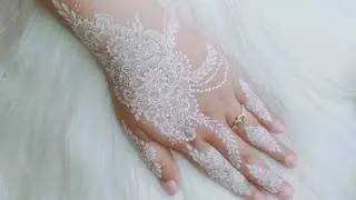 Tutorial White Henna Design Simple || Beautiful White Henna || Henna Tangan Simple || Henna wedding