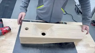DIY Holz-Waschbecken: Eichenpfosten hobeln, verleimen, fr&auml;sen, Epoxidharz beschichten und montieren!