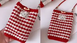 Easy to crochet a phone bag.Free bag crochet tutorial.