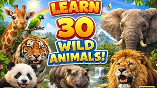 🦁 Learn 30 Wild Animals for Kids | Animal Names & Fun Facts | Educational Wildlife Video #wildanimal