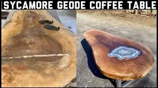 Making a Geode Coffee Table from a Live Edge Sycamore Cookie Slab